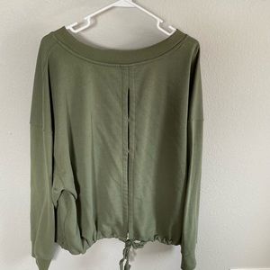 Tie open back sweatshirt NWOT